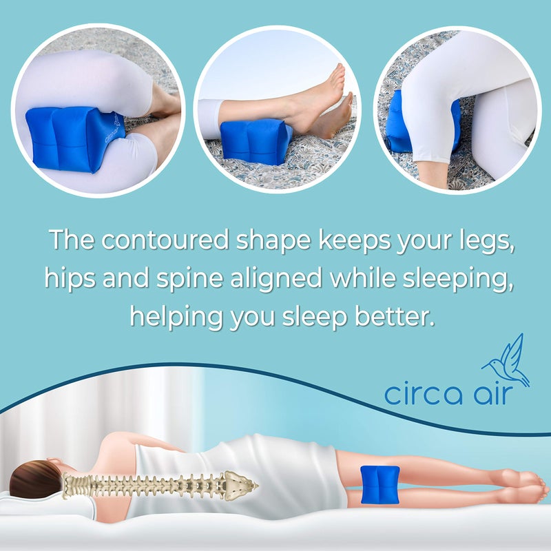 Circa Air Inflatable Knee Pillow for Side Sleepers - Orthopedic Knee Pillows for Sleeping, Sciatica Relief, Back Pain, Leg Pain, Hip or Joint Pain. Weighs Only 1.98 Oz Perfect for Travel/Home - Image 2
